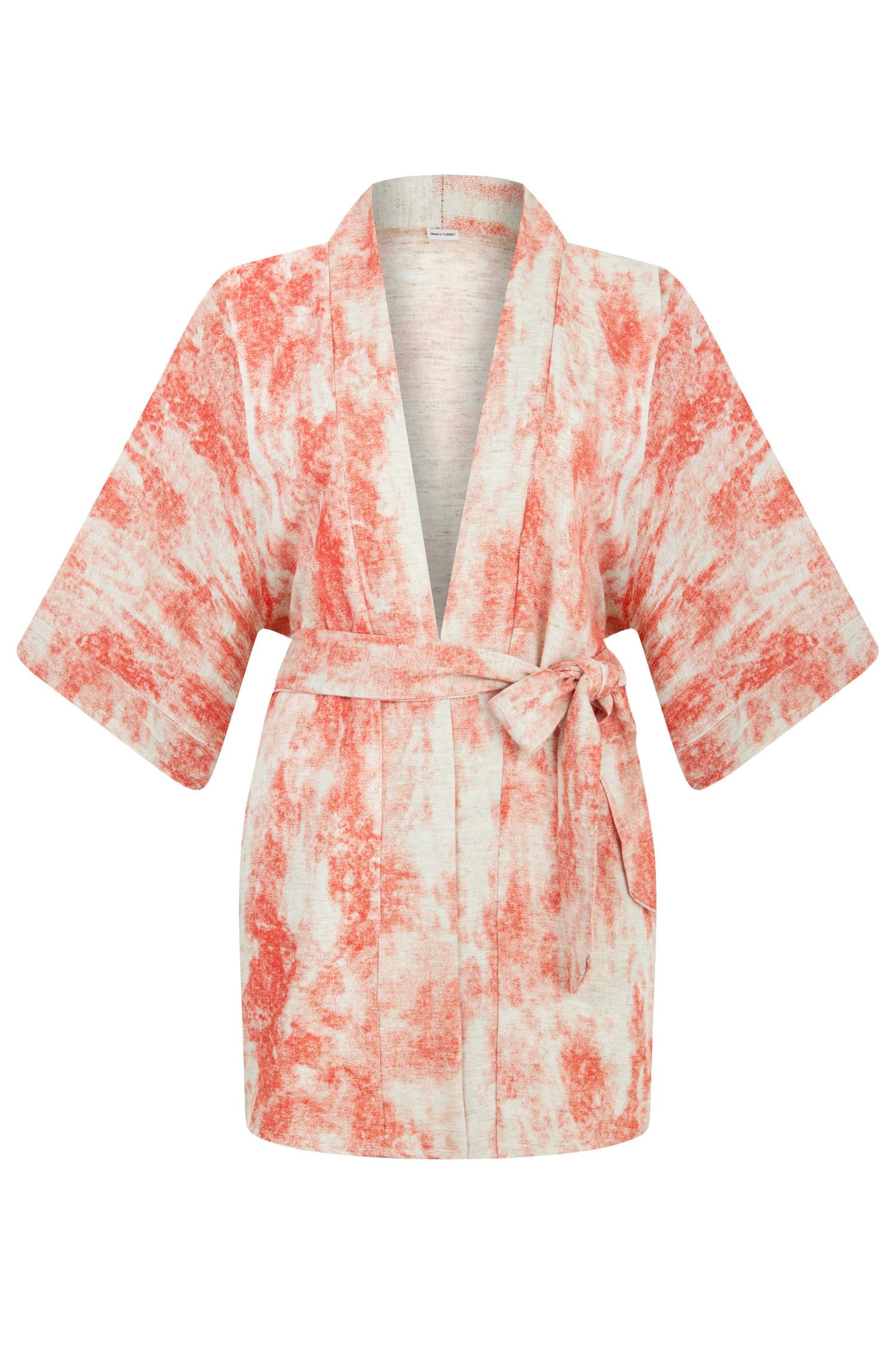 Desenli Kısa Kimono