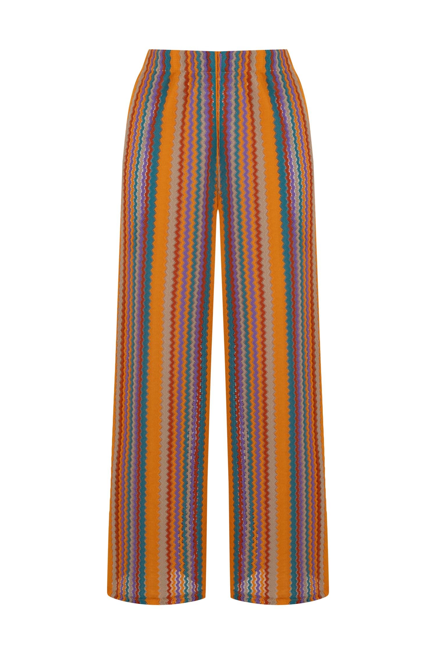 Renkli Triko Plaj Pantolon