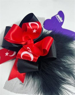 Saç Bandı-Toka-TaçPuikoSiyah Kırmızı Türk Bayrağı