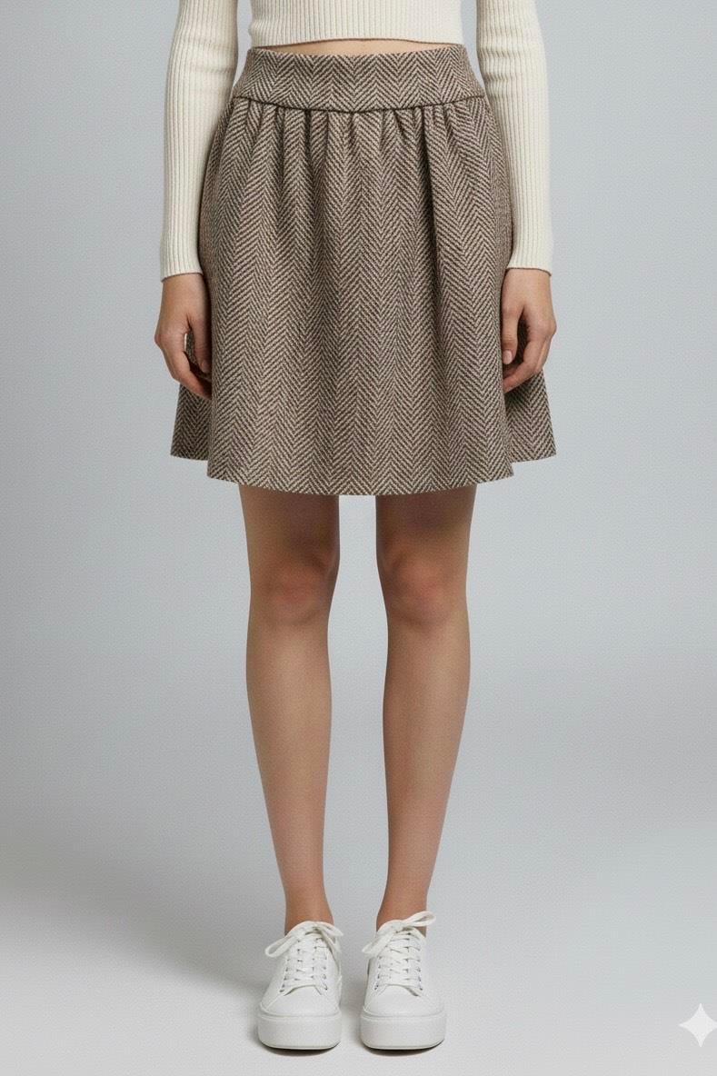 Kloş Etek -  Kahve Balıksırtı