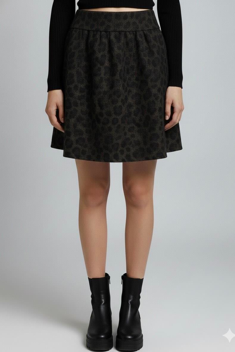 Kloş Etek - Siyah Desenli