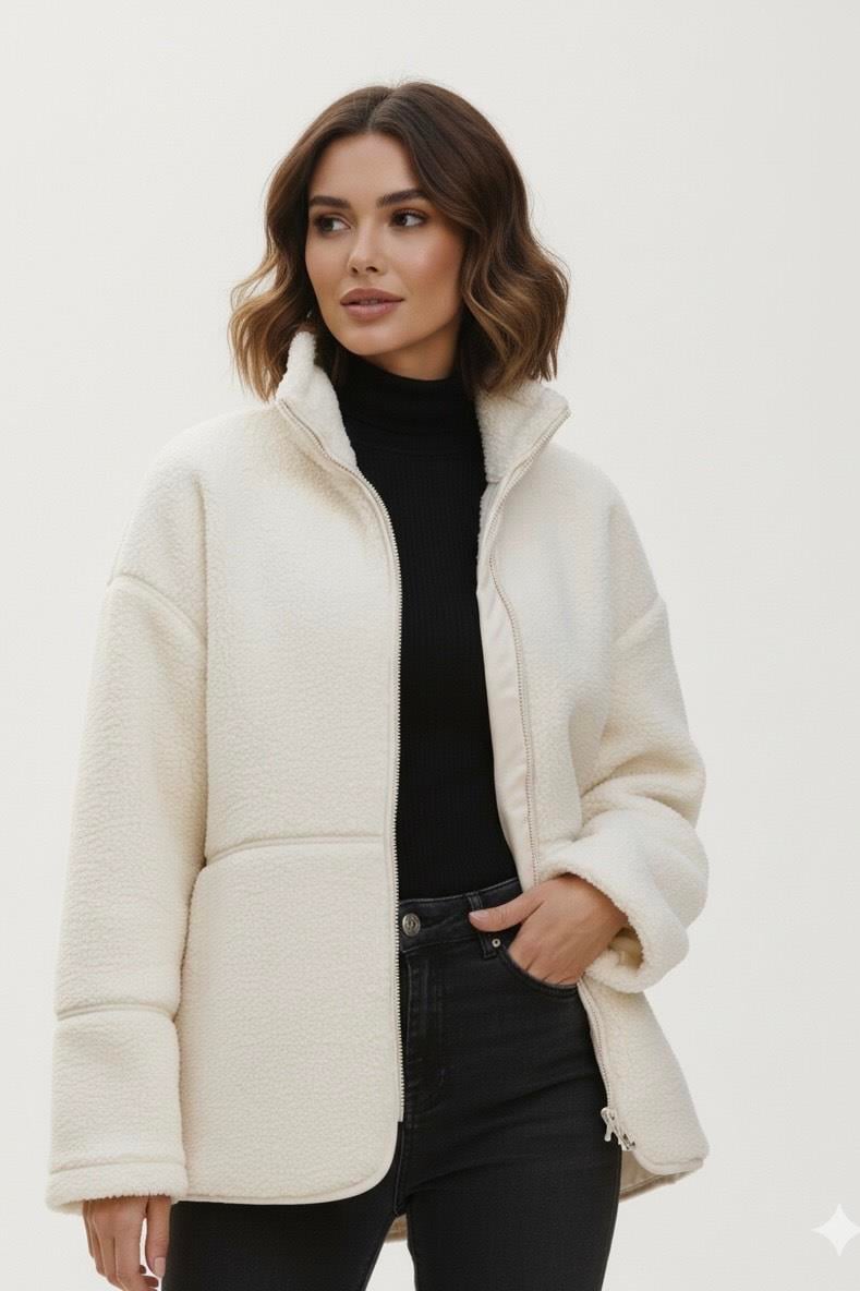 Peluş Ceket-Ekru