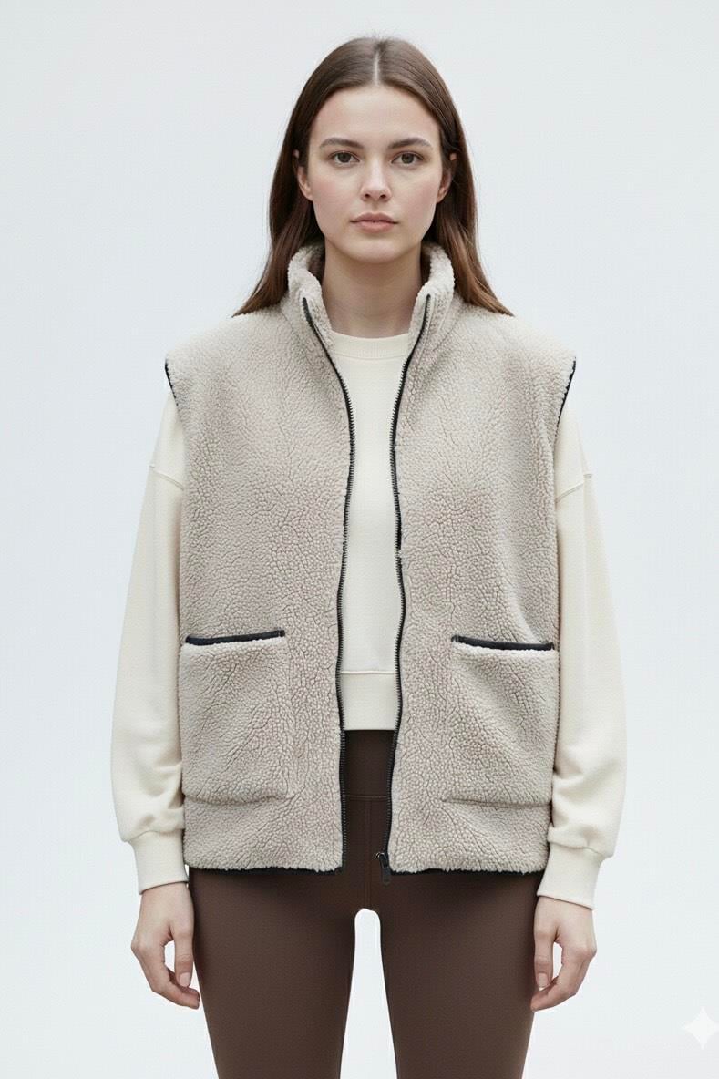 Peluş Yelek - Bej 