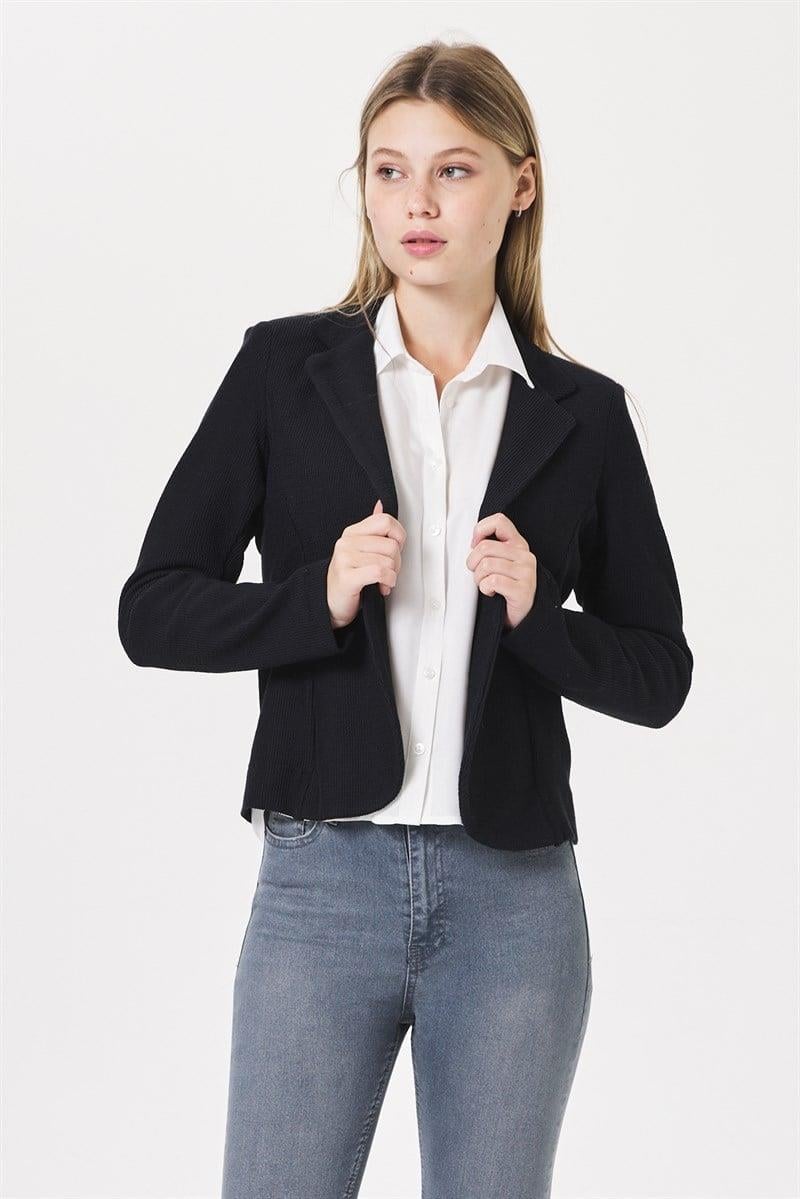 Tek Düğmeli Ceket-Siyah