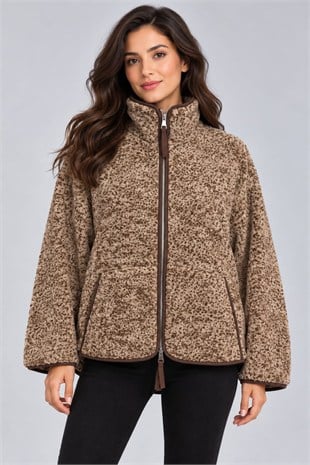 Peluş Teddy Ceket-Kahverengi 