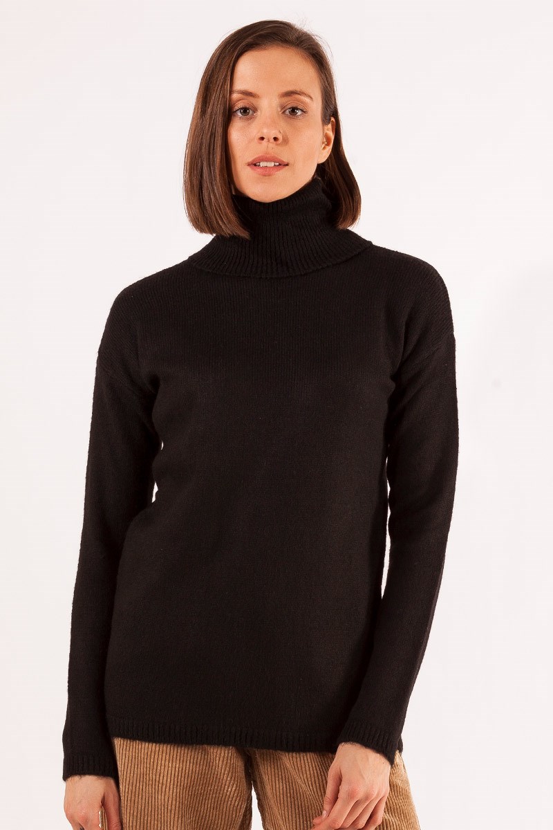 Balıkçı Yaka Triko - Siyah