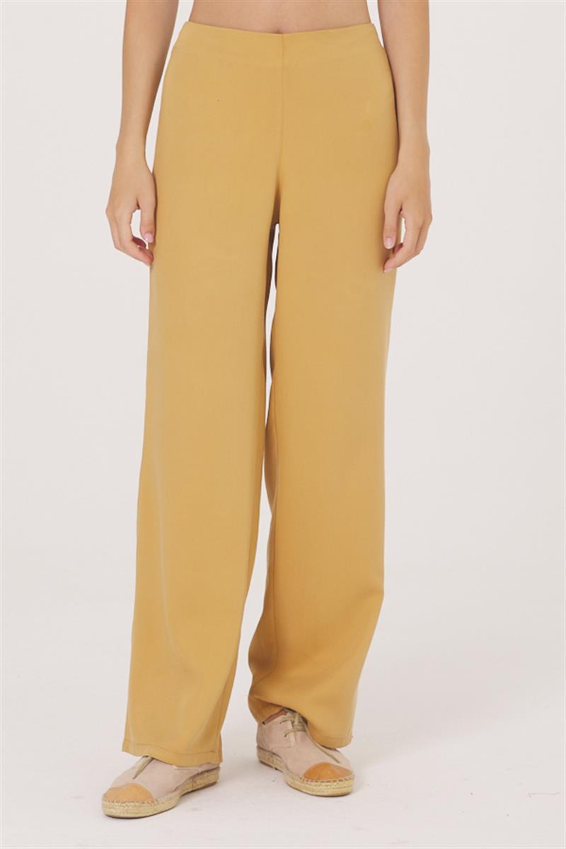 Beli Lastikli Pantolon - Hardal