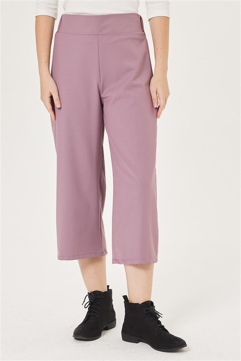 Beli Lastikli Pantolon - Lila