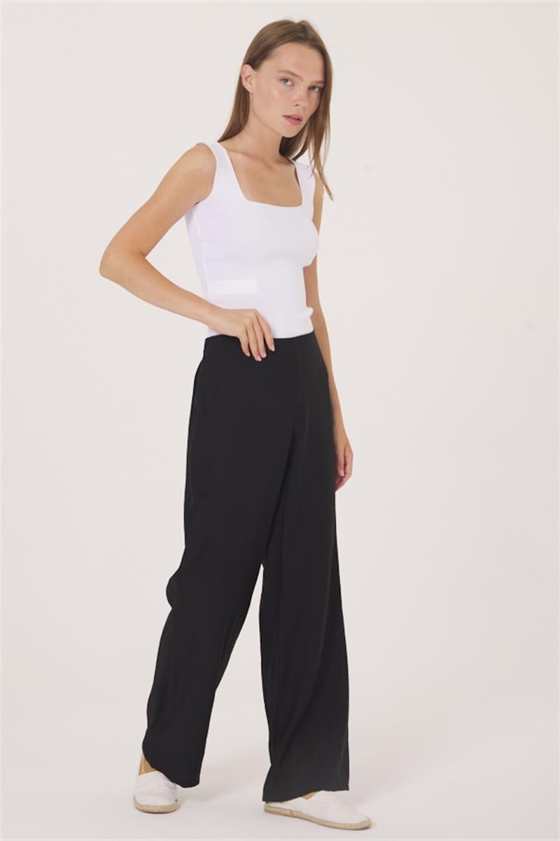 Beli Lastikli Pantolon- Siyah