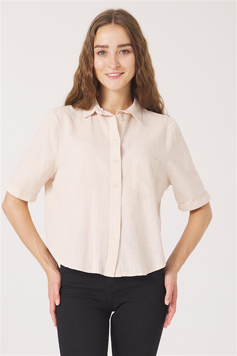 Cepli Gömlek - Krem
