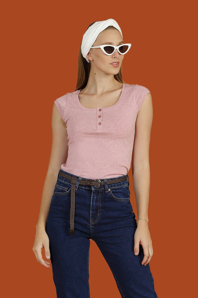 Dekoratif Düğmeli Body