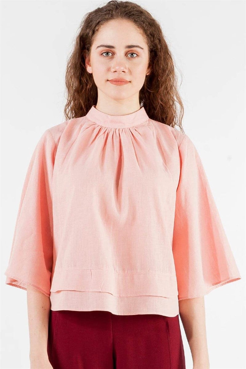 Geniş Bluz - Pudra