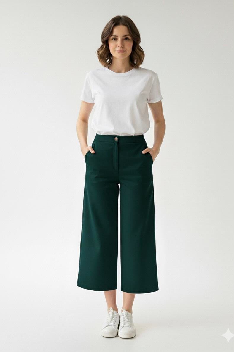 Geniş Paça Pantolon-Petrol