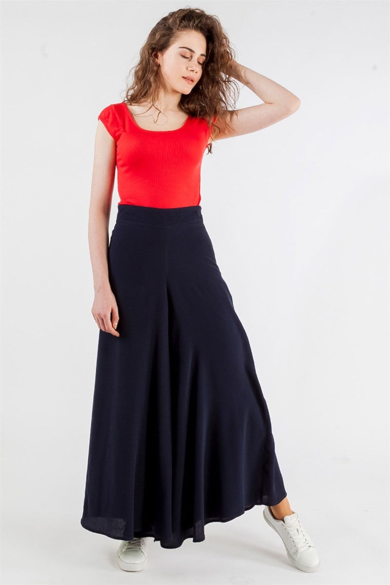 Geniş Paçalı Pantolon - Lacivert