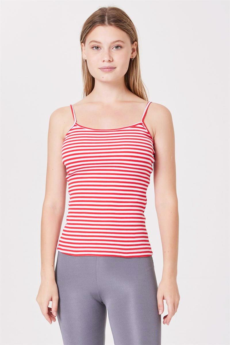 İnce Askılı Atlet- Narçiçeği Çizgili