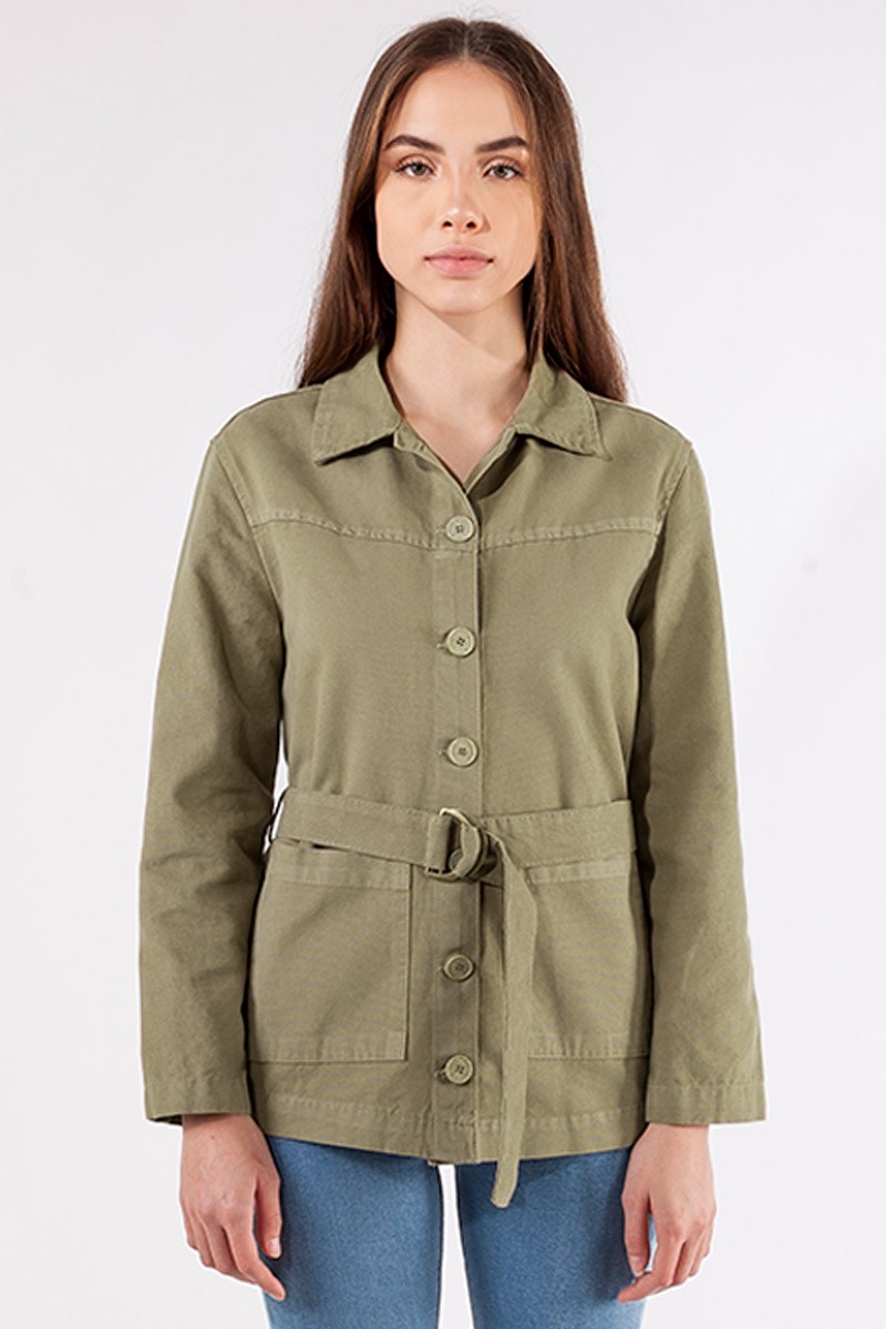 Kemerli Ceket - Haki