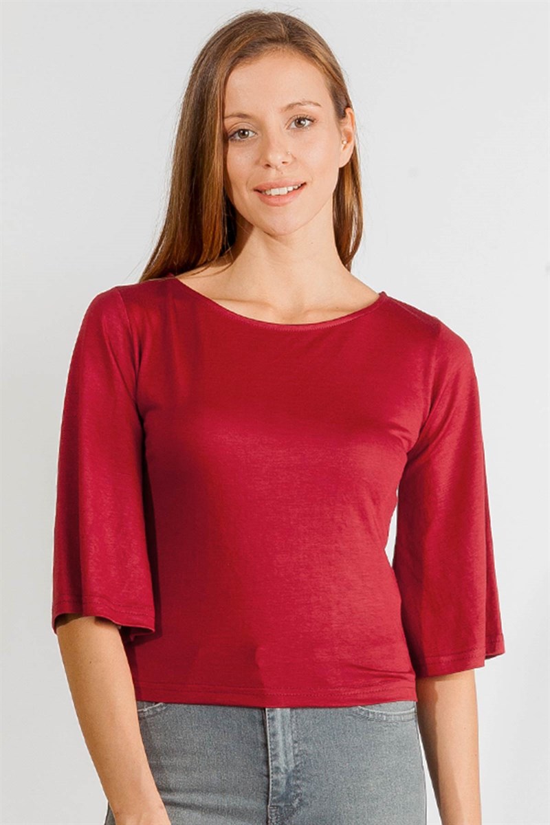 Kısa Bluz - Bordo