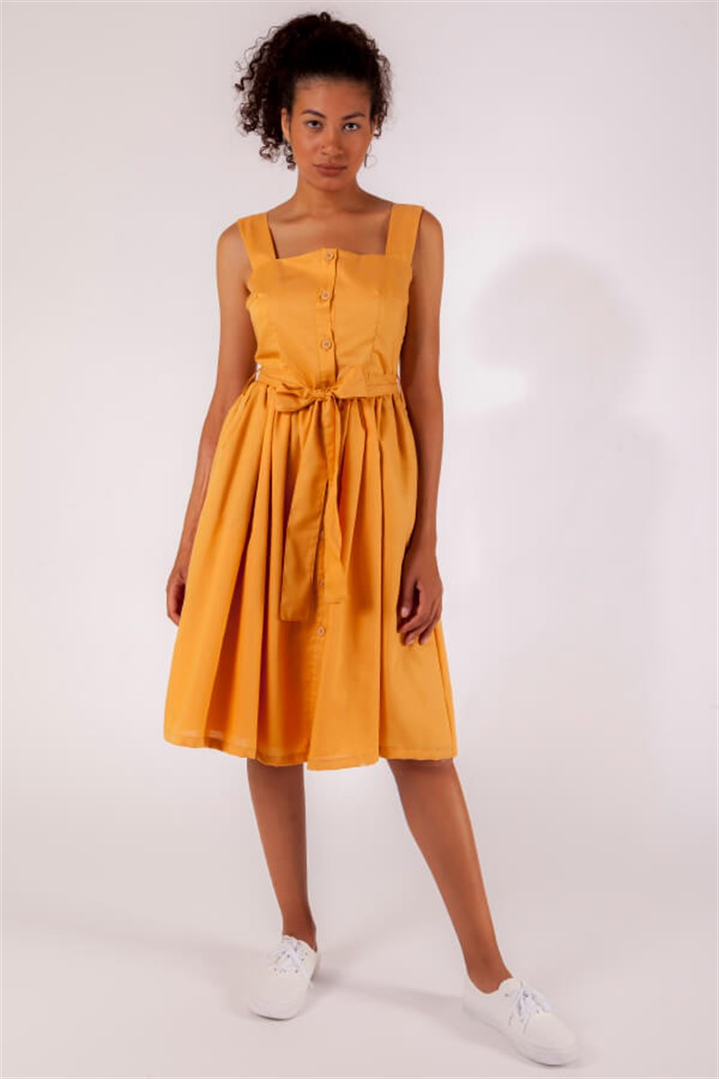 Kloş Elbise - Hardal