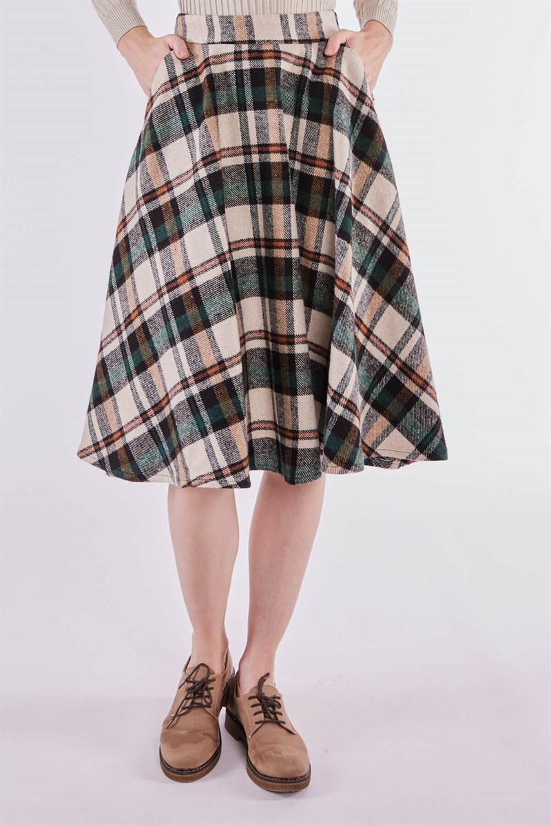 Kloş Etek - Yeşil Ekose