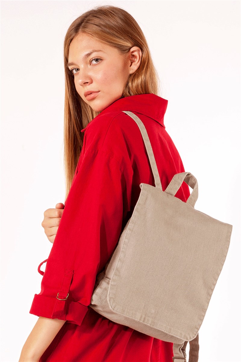 Kumaş Sırt Çantası - Bej