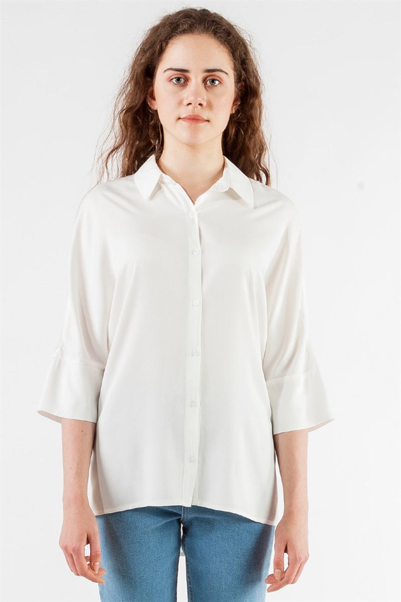Oversize Gömlek - Ekru