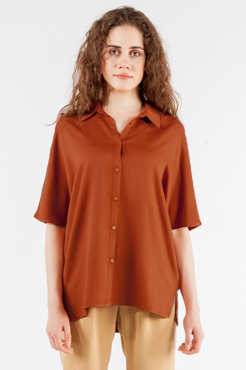 Oversize Gömlek - Kiremit