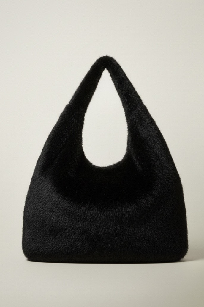 Peluş Çanta - Siyah