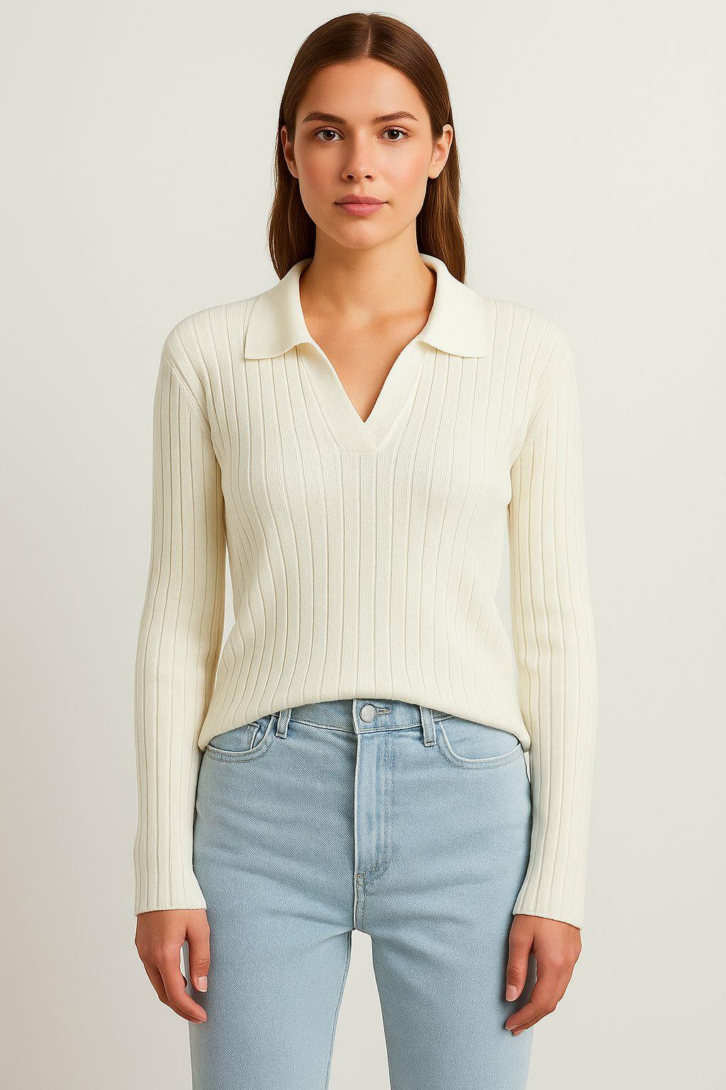 Polo Yaka Kazak - Ekru