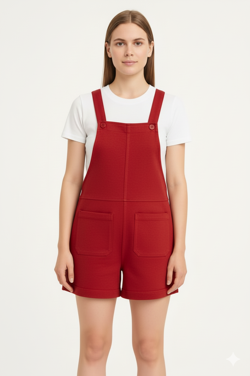 Salopet Şort- Kiremit