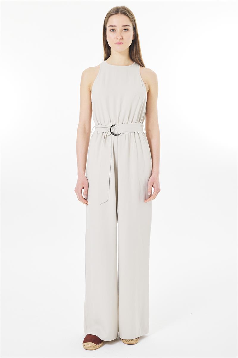 Sırt Detaylı Tulum - Taş