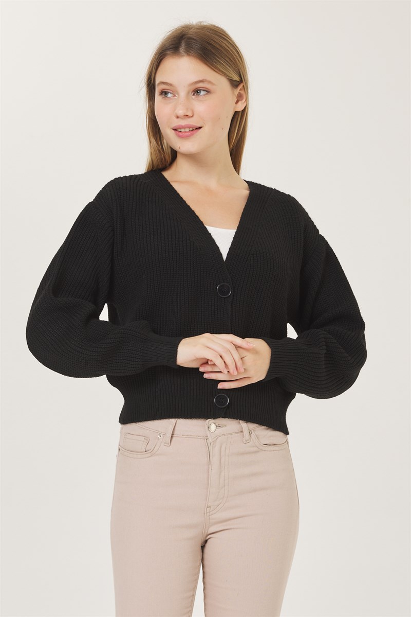 Triko Hırka - Siyah