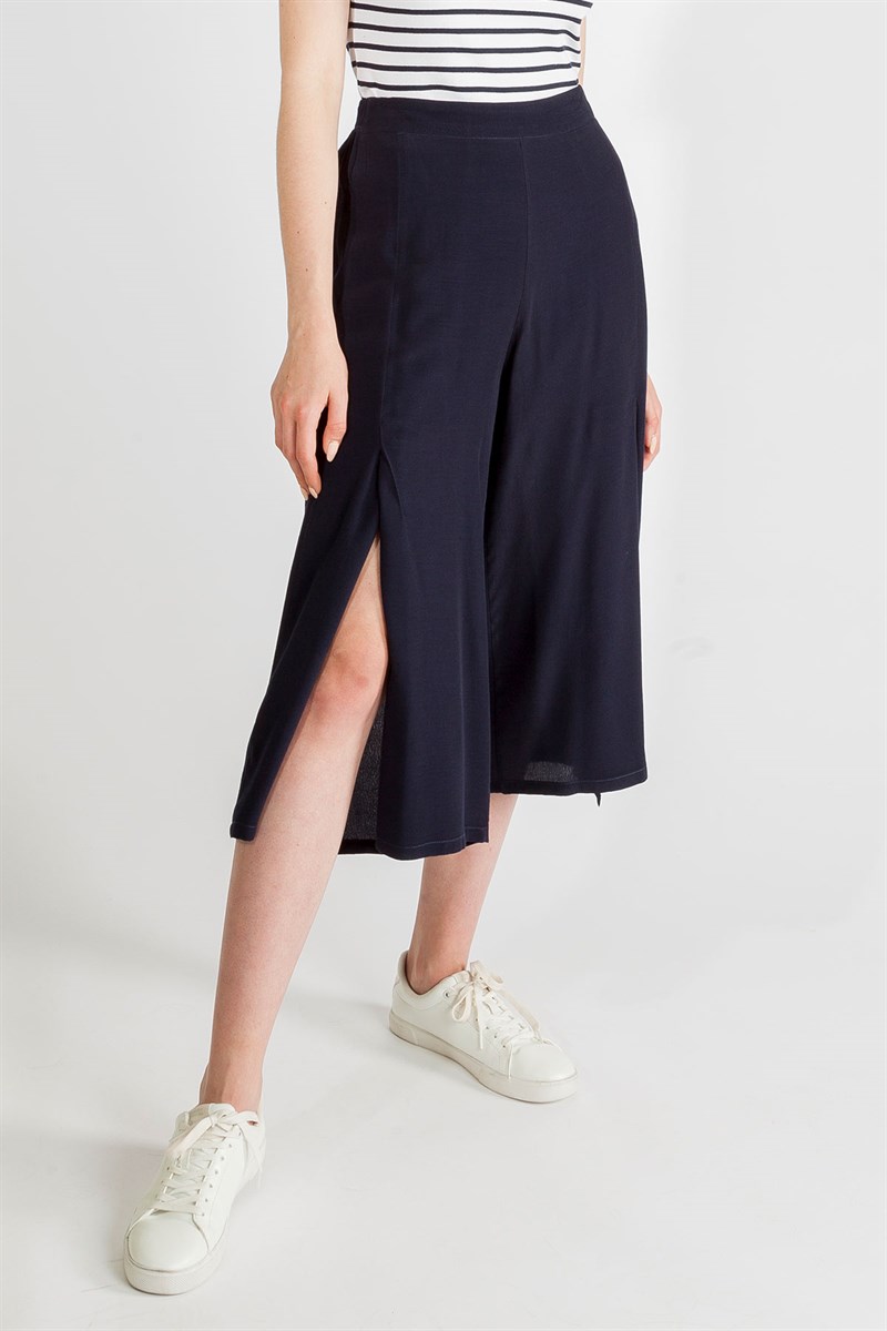 Yırtmaçlı Pantolon - Lacivert