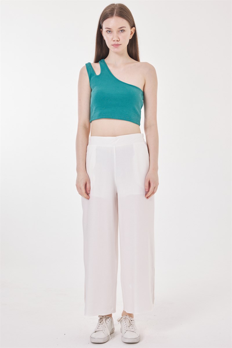 Yırtmaçlı Pantolon - Ekru
