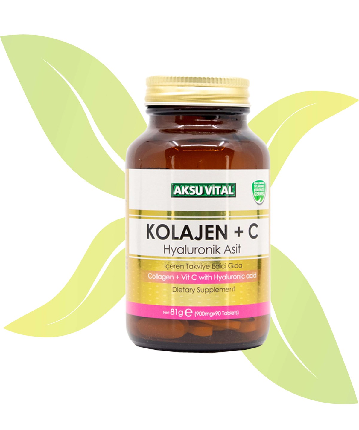 Kolajen + C Vitamini & Hyaluronik Asit 90 Tablet | Herşeybiorganik