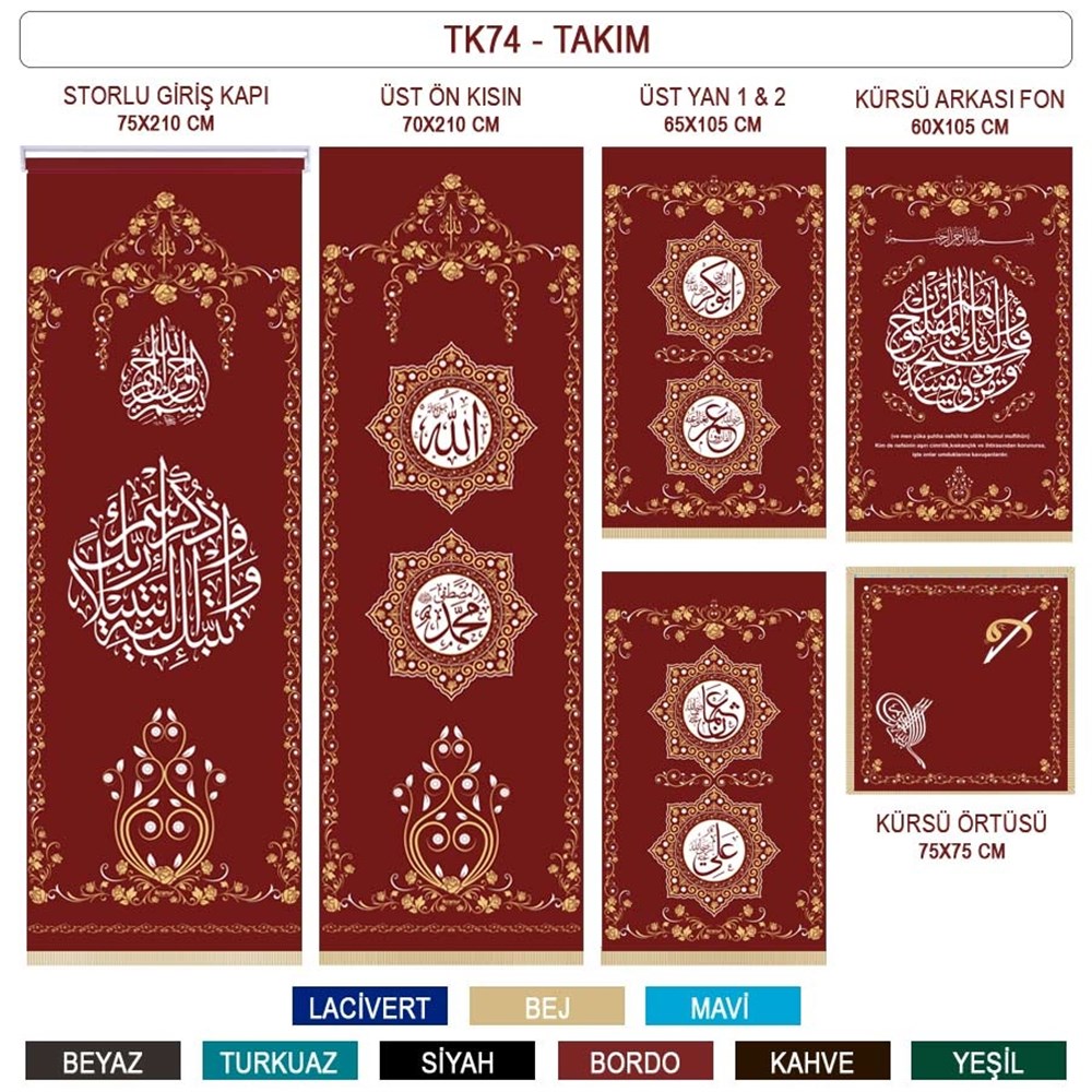 Storlu Minber Perdesi 6 lı Takım - TK74