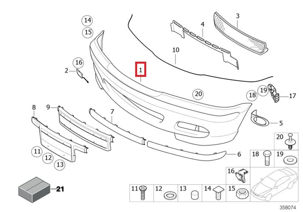 BMWPERFORMANCE AERO-PAKET, ÖN, ASTARLI