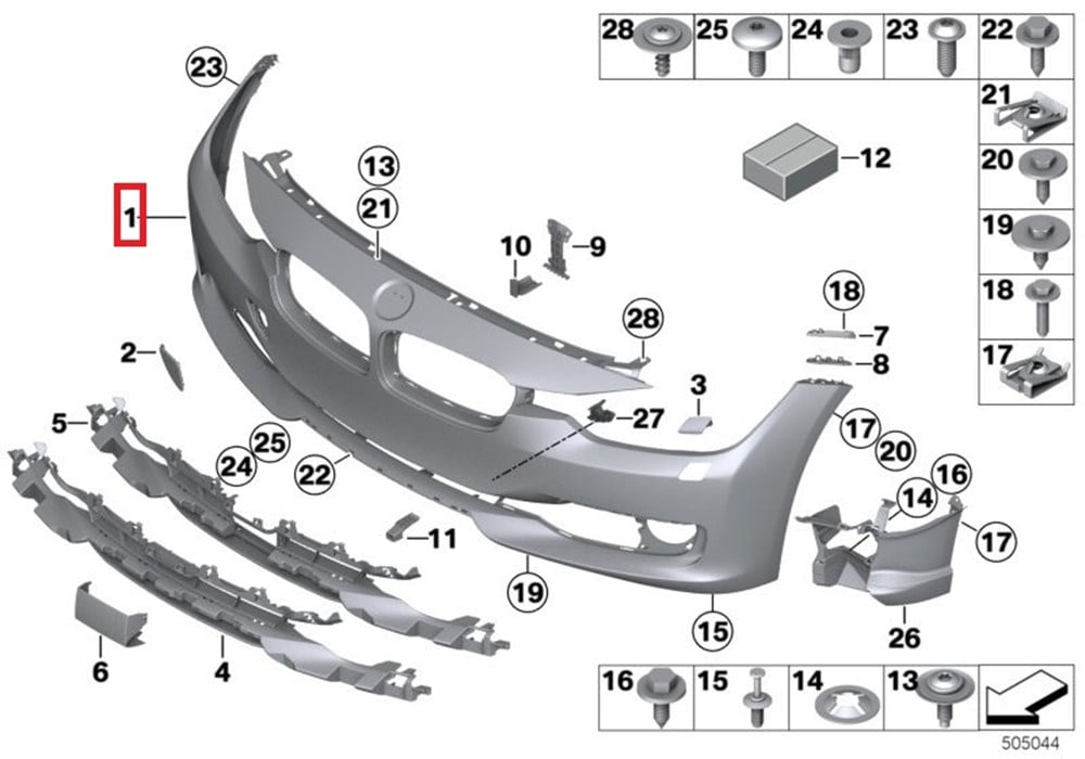 BMWPERFORMANCE AERO-PAKET, ÖN, ASTARLI
