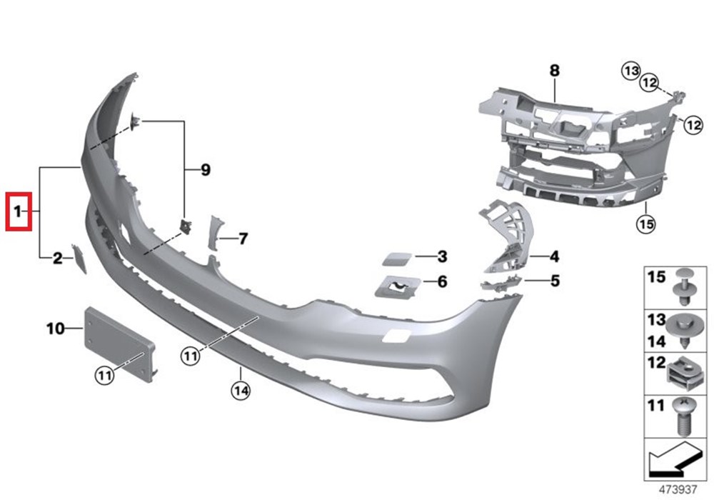 BMWPERFORMANCE AERO-PAKET, ÖN, ASTARLI