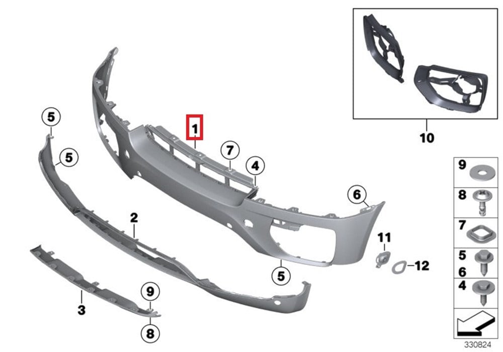 BMWPERFORMANCE AERO-PAKET, ÖN, ASTARLI