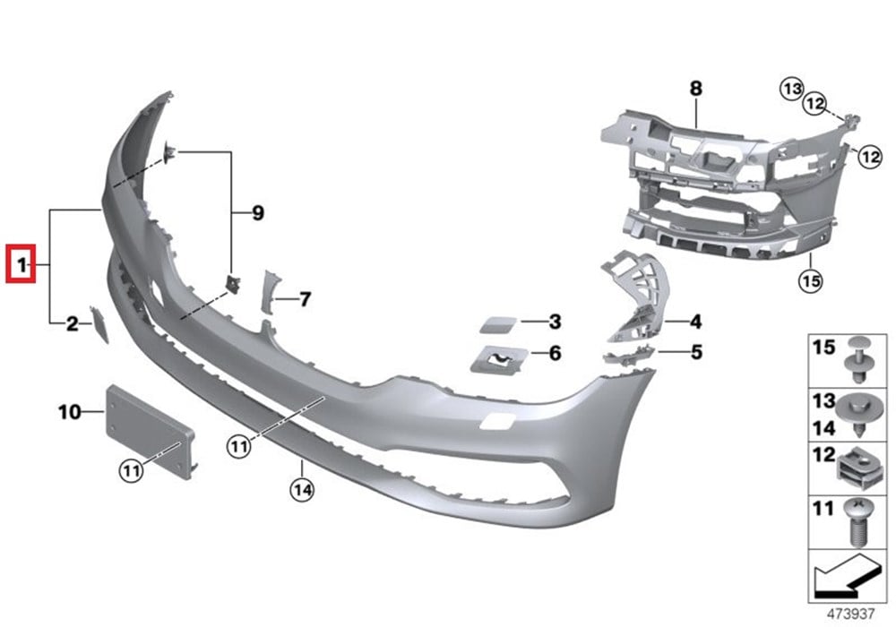 BMWPERFORMANCE AERO-PAKET, ÖN, ASTARLI