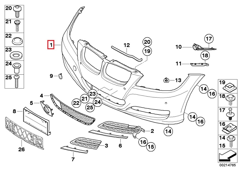 BMWPERFORMANCE AERO-PAKET, ÖN, ASTARLI