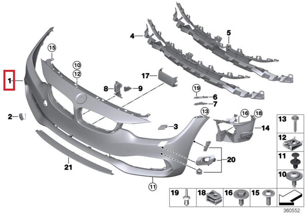 BMWPERFORMANCE AERO-PAKET, ÖN, ASTARLI