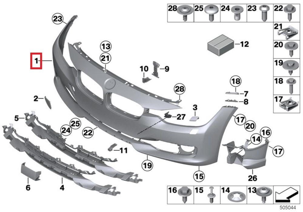 BMWPERFORMANCE AERO-PAKET, ÖN, ASTARLI
