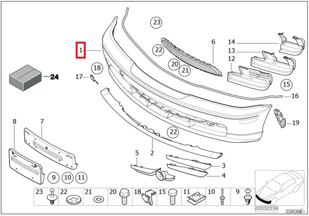 BMWPERFORMANCE AERO-PAKET, ÖN, ASTARLI