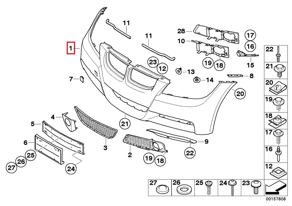 BMWPERFORMANCE AERO-PAKET, ÖN, ASTARLI