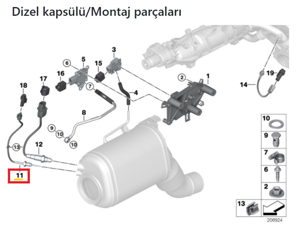 BMWSICAKLIK SEZİCİSİ, EGZOZ GAZI
