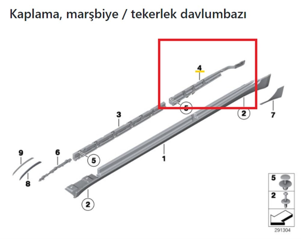 BMWTUTMA ÇUBUĞU, MARŞBİYE, ARKA, SOL