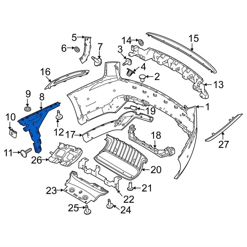 LAND ROVERLAND ROVER ORİJİNAL ARKA TAMPON BRAKETİ SOL LR112658