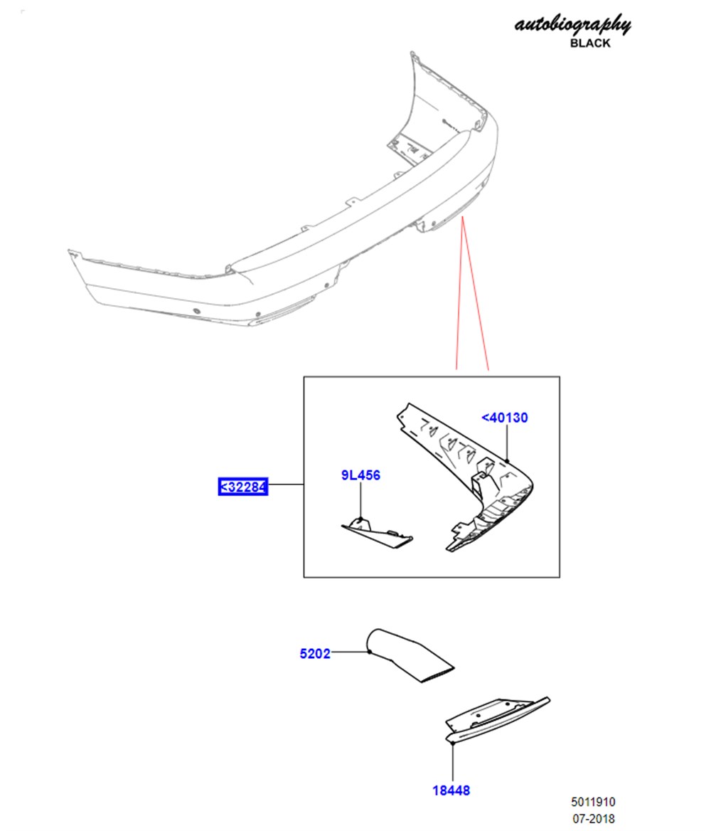 LAND ROVERLAND ROVER ORİJİNAL ARKA TAMPON ALT KAPLAMA SAĞ LR108968