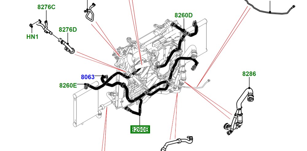 LAND ROVERLAND ROVER ORİJİNAL RADYATÖR SU HORTUMU LR095815